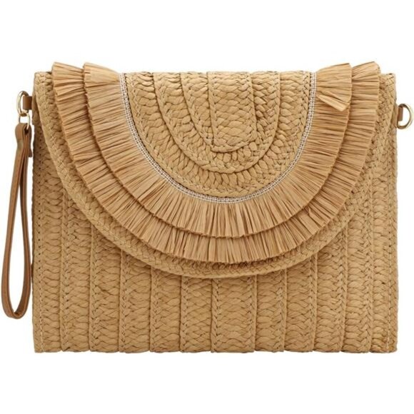 Handbags - Gets Straw Clutch Purse for Women, Woven Beach Bag Summer Corssbody Purse Small